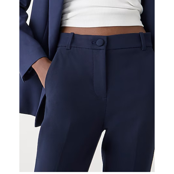 J Crew High Rise Cameron Pants 00 Navy Blue NWT Women's H6573 J.Crew Trousers - Picture 3 of 5